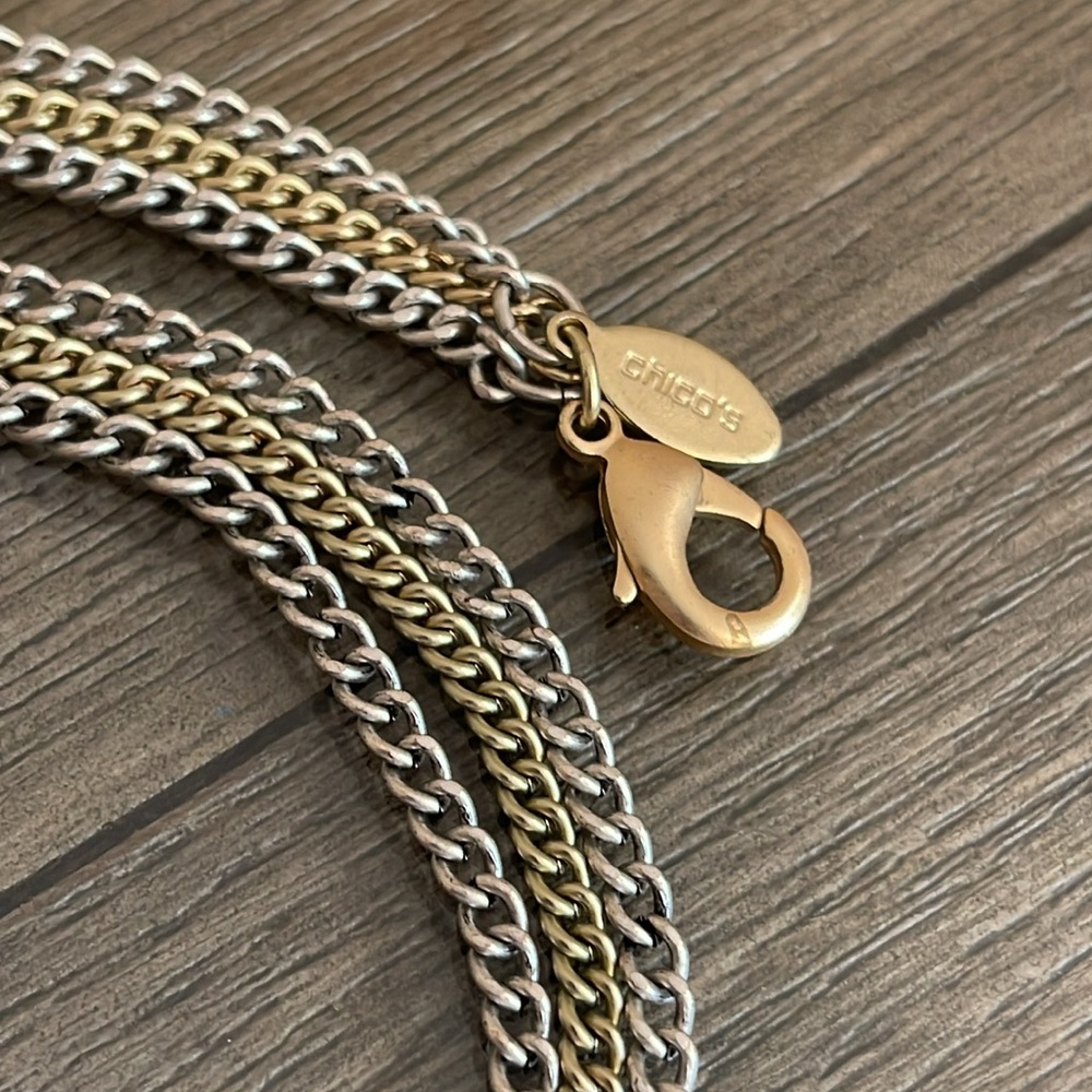 Chico’s Two-tone Y Necklace with Rhinestone - Picture 9 of 15